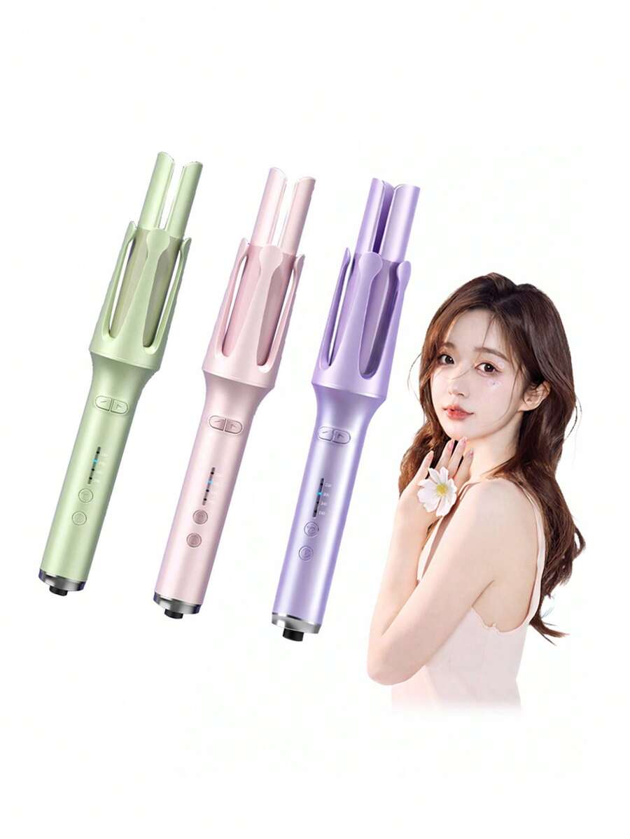 Alat Pengeriting Rambut Otomatis Berputar - Alat Pengeriting Rambut Laras Panjang yang Ditingkatkan untuk Rambut Panjang, Pengeriting Rambut Keramik untuk Wanita, Anti-Luka Bakar, Bebas Kusut, Tegangan Ganda