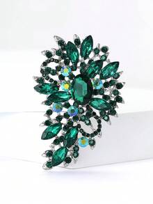 Luxury Crystal Diamond Flower Brooch, Elegant Lapel Pin For Women And Men, Suitable For Formal Occasions, Parties, Gifts - Large Glass (4474) - View 14