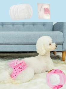 Pet Menstrual Pads, Suitable For Dog Menstrual Pants, Small & Medium Sized Poodle Menstrual Pants, Diaper Pads, Pet Hygiene Products, Cat Menstrual Care Pads, Disposable Sanitary Napkins, Highly Absorbent And Breathable - Multicolor - View 4