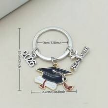 5pcs Graduation Keychains Perfect For Graduation Season Gifts. It Is An Ideal Choice For Decorating Backpacks And Also Suitable As A Party Gift - Multicolor - View 3