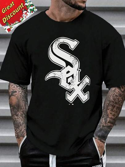 Camiseta Payeah para Hombre White Sox, Camiseta Cómoda Casual de Algodón Pesado