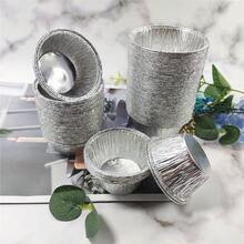 Bộ 50 chiếc giấy lót bánh cupcake bằng nhôm, cốc nướng bánh muffin dùng một lần, chống dính, dùng cho tiệc tùng. - Bạc - Xem 12