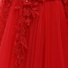 Vintage Lace Party Dress For Girls - Boho Style Maxi Gown For Pageant, Wedding & Celebration - 紅色 - 查看 5