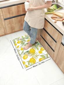 1pc Modern Lemon Print Decorative Kitchen Floor Mat - Contemporary Style Rug For Kitchen, Dining Room, Bar, Laundry Room, Hallway - A - View 12