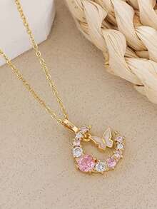 1 PC Fashion Butterfly Moon Necklace, Women's Collar Chain High End ElegantJewelry Gift, Suitable For Daily Matching, Attending Parties, And Giving Birthday Gifts To Friends - Necklace - View 7