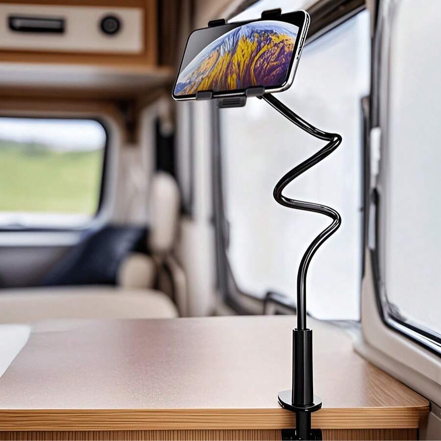 1pc Multi-Angle Adjustable Universal Phone Holder - Sturdy & Flexible Gooseneck Design - Suitable For Slouchy Daily Use, Bedside, Desk Etc. - Fits All Smartphone Devices