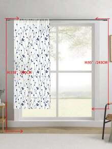 1 buah Tirai Tipis Bordir, Motif Bunga, Dengan Kantong untuk Batang Tirai, Penghalang Sinar UV, Bernapas, Kain Poliester, Tanpa Lapisan, Cocok Untuk Ruang Tamu, Kamar Tidur, Ruang Makan - Biru - View 20