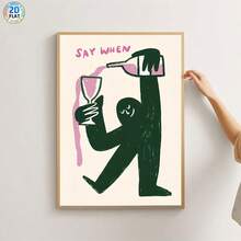 1pc Fun Wine Theme, Kitchen Bar Cocktail, Banner Printed Posters, Modern Wall Arts Decorative Painting, Suitable For Coffee Shop, Home, Bedroom, Living Room, Kitchen, Bathroom, Office, Home Decoration, Decorative House, Bedroom Decoration, Wall Decoration-Ideal Choice For Friends - Multicolor - View 5