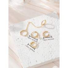 4 Pcs Fashionable Cu Zirconia Chain C-Shaped Ear Cuff Earrings Suitable For Women's Daily And Party Wear Copper Jewelry For One Ear Only - Vàng - Xem 3