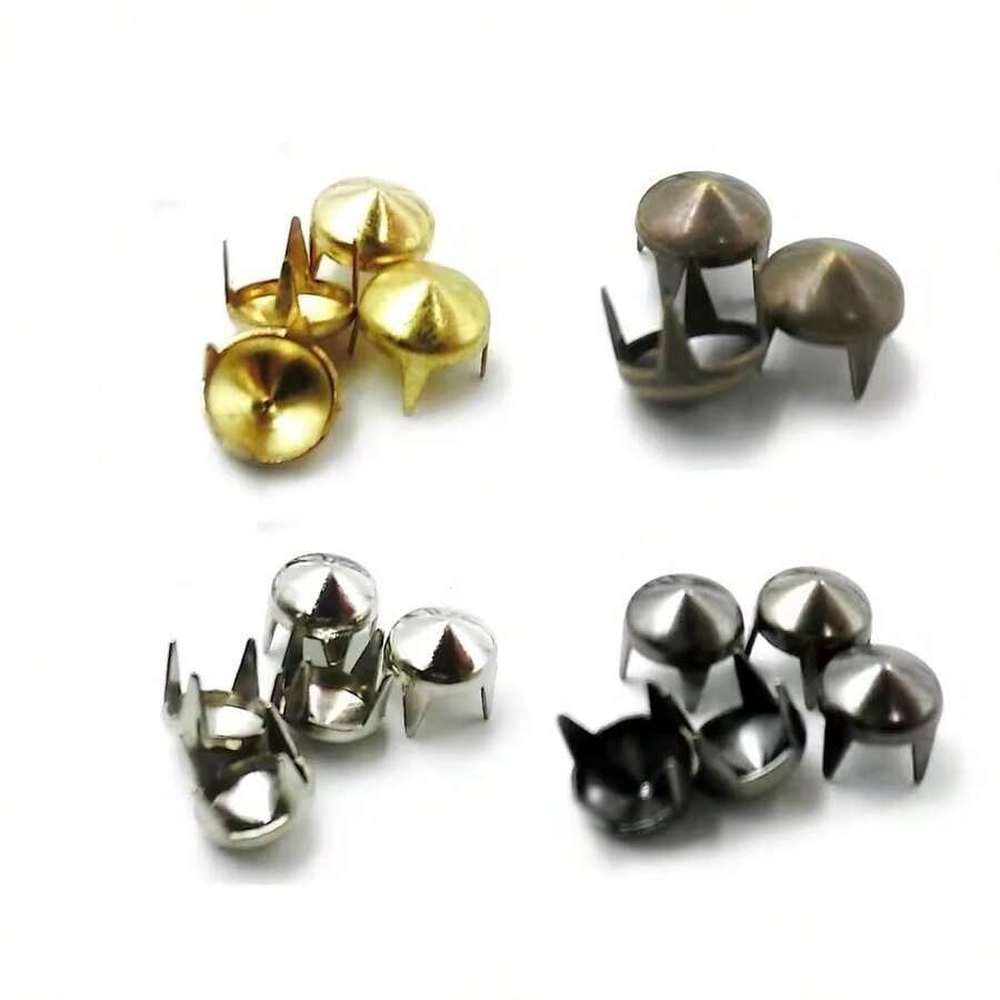 50/100pcs/Pack 3-10mm 4 Claw Cone Spike Rivets Studs Spots Nailhead Punk Rock DIY Leather Craft For Clothing Bag Shoes Parts Decoration - A - View 1