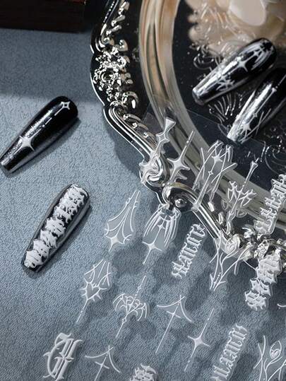 Cartoon Fun Nail Stickers, Relief Nail Stickers, Self-Adhesive Nail Stickers For Women, 5D Relief Effect, Cute And Interesting, Exquisite Theme, Easy DIY Nail Decoration, Holiday Gifts, Party Style Stickers, Water Cup Phone Decoration Stickers