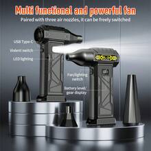 Powerful Portable Turbine Fan Blower, USB/Type-C, 2pcs 3000mAh Lithium Batteries, Strong Airflow Multi-Speed Adjustment, Suitable For Dusting (Car/Computer), Snow Removal, Leaf Blowing, Cooling, Barbecue, Powerful Adjustable Dust Blower For Gaps, Strong Violent Fan, Cooling Fan, High-Power Blower, Efficient Airflow, Essential For Home & Camping - Multifunctional Turbo Fan - View 4