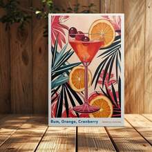 1pc Framed Tropical Cocktail Art Poster - Vibrant Rum, Orange, Cranberry Theme Canvas Wall Decor With Palm Leaves & Citrus Slices, Perfect For Home Or Beachy Room Decoration, Cocktail Party Decorations - 有框架 - 查看 5