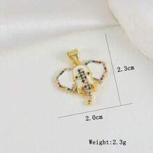 1件装奢华铜质大象吊坠，可DIY手链、项链、耳环、包包挂饰 - 彩色 - 查看 17