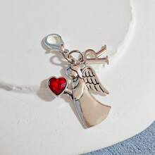 1个精美天使心形钥匙扣，锌合金材质，镶嵌水晶，配有龙虾扣，适合作为情人节、毕业典礼和派对礼物。 - 彩色 - 查看 33