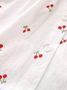 Girls New Long Sleeve Spring Autumn Turn Collar Lace Trim Korean Style Blouse, Fashionable Children's Top - White - View 4
