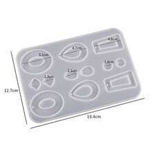 1 khuôn silicon hình giọt nước oval ngoài hành tinh để tự làm mặt dây chuyền và bông tai. - trắng - Xem 9