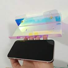 2pcs Acrylic Wall Mount Display Racks, Transparent Large & Small Size, Colorful Large & Small Size, Suitable For Room, Store, Office, Bathroom Display And Storage - Color - View 5