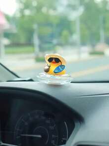 DJ Duck Dashboard Decor - Cool Plastic Duck With Headphones, Gold Chain, Speaker And Game Controller - Unisex Car Interior Accessory, Non-Slip Adjustable Base, Fits Most Vehicles - Car Decor, Dashboard Ornament, Car Accessory Display, Car Dashboard Figurine, Novelty Car Item, Yellow Duck Design, Non-Slip Car Accessory, Car Enthusiast Decoration - 多色的 - 查看 11
