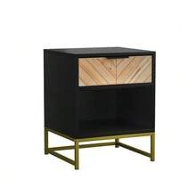 Modern Bedside Table With One Drawer And One Open Compartment, Suitable For Living Room, Bedroom And Hallway, 43 X 40 X 55 Cm, 1 Piece - Black - View 10