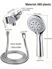 Vòi sen cầm tay áp lực cao 5 chế độ với 5 kiểu phun, đầu vòi sen có thể điều chỉnh, cần vòi sen dễ lắp đặt, dây dẫn dài 59 inch, phù hợp cho nhà ở, khách sạn, xe RV và phòng tắm hiện đại. Nâng cấp phòng tắm của bạn để có trải nghiệm tắm sang trọng. Món quà lý tưởng và lựa chọn cải tạo phòng tắm tuyệt vời. - mảnh-1pc - Xem 4