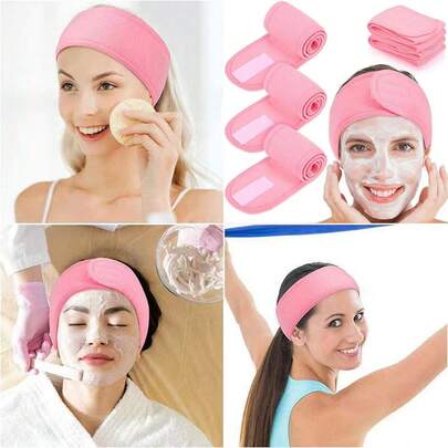 عصابة رياضية للنساء بعد الولادة مع خطاف وحلقة، عصابة غسل الوجه والمكياج ذات طبقتين، شريط شعر