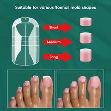 Spring/Summer Toe Dual Forms For Poly Gel, 150PCS Nail Dual Forms For Toes, 15 Sizes Clear Poly Gel Toenails Molds For DIY Pedi Toenail Extension Kit For Salon-Quality Manicures At Home - Clear - View 2