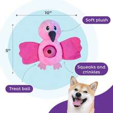 Outward Hound By Nina Ottosson Hide-Ablez Plush Dog Puzzle With Treat Ball, Flamingo, Pink - ColorA - 查看 2