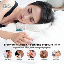 1pc Decorable Ear Piercing Pillow For Side Sleepers, Pillow With An Ear Hole For CNH , O-Shaped Side Sleeping Pillow, Ear Guard Pillow - White - View 4