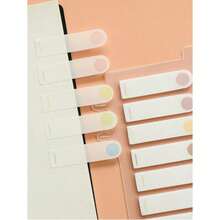 200 piezas de etiquetas de índice de color Morandi de PET para escribir - Marcadores de página transparentes y escribibles, notas adhesivas de unicolor minimalistas adecuadas para estudiantes y suministros de oficina - Unitalla - Ver 3