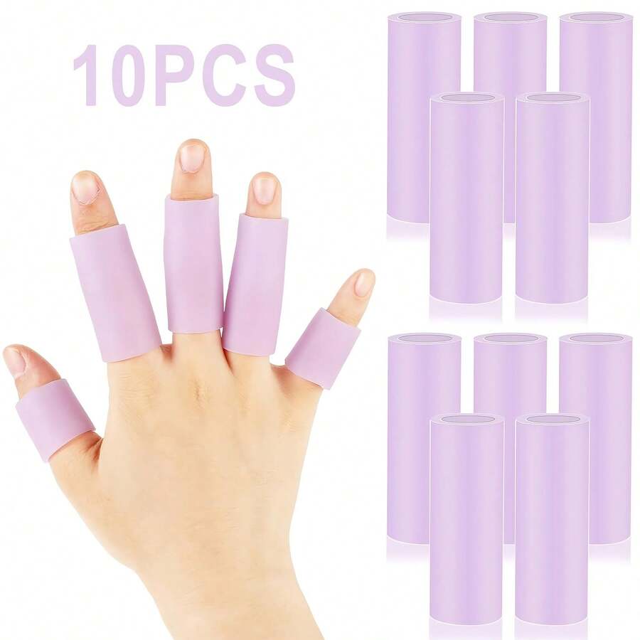 5pcs/10pcs Gel Finger Guard-Silicone Finger Guard, Built-In Gel Filling, Adjustable Elasticity And Comfortable Fit, Suitable For Sports, Gardening, Work | Trigger Finger Support, Enhance Grip And Dexterity, Durable And Comfortable Hand And Foot Protection Cover - Multicolor - View 1