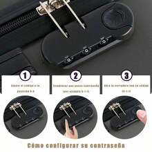 Maleta de Viaje 18 Pulgadas Carry On Rígida, Equipaje de Mano Cabina con 4 ruedas y candado integrado, Variedad de Colores - Negro - Ver 8