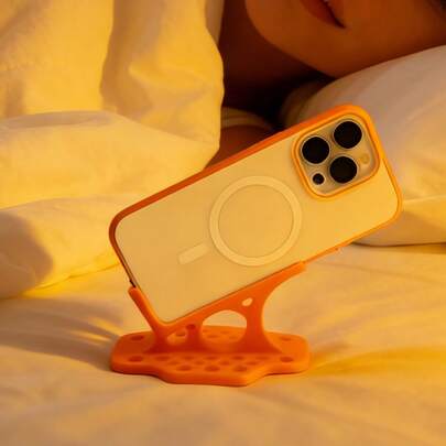 1pc Sturdy Phone Holder | Slouchy Side-Lying Style - Specially Suitable For Bedside & Sofa - Comfortable Phone Stand - Ideal Relaxation Gift For All - Ergonomic Design, Plastic Material