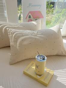 Bộ 2 vỏ gối bằng polyester in họa tiết hoa, thoáng khí, có thể giặt được, dùng cho ký túc xá nam và nữ (không bao gồm ruột gối). - Nhiều màu - Xem 4