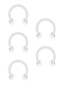 16G Clear Piercing Retainers Flexible Cartilage Helix Daith Rook Tragus Earring Retainer Bioflex Plastic Nose Septum Rings Lip Eyebrow Rings Belly Rings Piercing Retainer - Clear - View 4