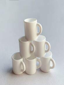 10pcs/25pcs Premium Mini White Coffee Cup Decorative Ornaments, Mini Toys, Resin Material, Perfect For DIY Keychains, Hair Accessories, Dollhouse Decor And Jewelry Making Supplies, Ideal Gift For Parties, Birthdays And Back To School Season. - View 3