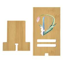 1 Set Customized Surname Initial Wooden Phone Stand, Solid Wood Base Multi-Function Phone/Tablet Desktop Holder With English Letter Logo - Multicolor - View 14