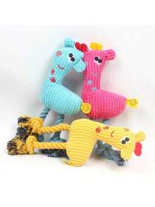 1/3件装宠物毛绒玩具，带声音的狗狗磨牙玩具，趣味驴子耐用磨牙玩具，适合正在长牙的宠物 - 彩色 - 查看 8