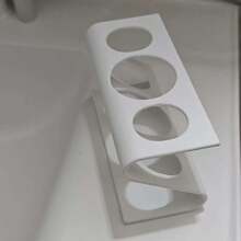 Organizador eléctrico de 3 ranuras para cepillo de dientes y pasta de dientes, estante organizador de baño, estante de almacenamiento para encimera de tocador, soporte para maquinilla de afeitar - Blanco - Ver 2