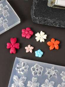 2pcs Spring Petal Silicone Nail Art Molds, Lily & Cherry Blossom Floral DIY Nail Template 3D Carving Reusable Nail Mold Tools - Clear - View 9