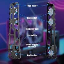 Upgraded Cooling Fan For 5 (P5) Game Console. Equipped With 3 High-Speed Cooling Fans | Blue LED Lights | USB 2.0 Transfer Port | Easy Installation | Improve Heat Dissipation Efficiency, Extend P5 Lifespan, Suitable For Gamers - View 7