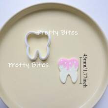 Molde de galletas con forma de pasta de dientes, molde de pastel de PLA con forma de diente, molde de galletas con forma de diente, herramientas de repostería y decoración para fondant - Blanco - Ver 7