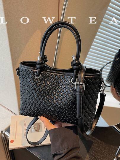 low tea 1个低茶色纯色PU皮手提包，女士复古时尚托特包，顶部双提手设计，按扣闭合，可拆卸可调节肩带，适合旅行、购物、约会、女士礼物，也适合通勤、户外活动、旅行、徒步等场合。