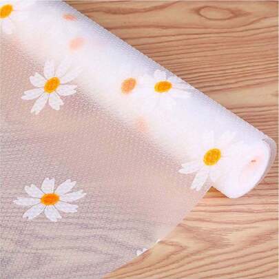 1 Roll Transparent Waterproof Mat, Non-Slip Cabinet Liner, Suitable For Kitchen Cabinets, Shelves, Tabletops, Refrigerator Liners, Made Of EVA Material, No Adhesive Refrigerator Shelf Liner
