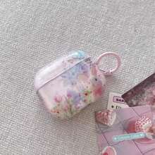 Minimalist Cute Cartoon 3D Flower & Rabbit Pattern Glossy Earphone Protective Case, Suitable For AirPods 1 2 3 4 Pro Pro2 Pro3 Bluetooth Earphones - Multicolor - View 5