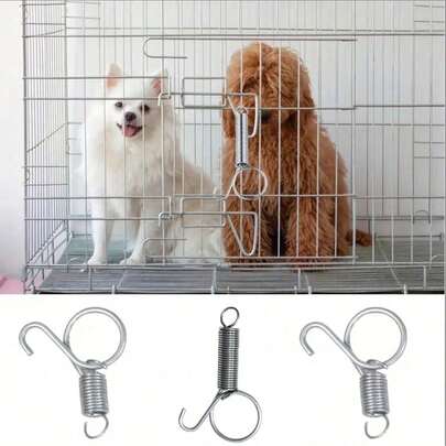 2个/4个笼门挂钩，兔笼门弹簧挂钩，适用于兔笼、鸡笼、鸽笼，专为宠物笼安装而设计