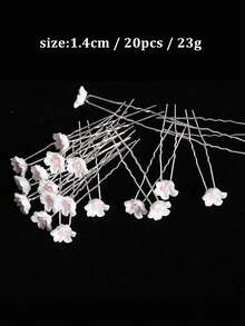 20个水晶花朵U型发夹，新娘婚礼发型配饰 - 銀色 - 查看 14