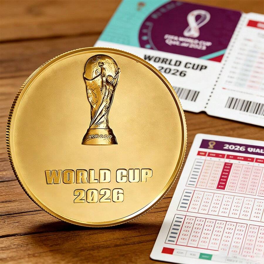 FIFA 2026 Football Festival Commemorative Coin, Art Gift Commemorative Coin, Collectible Coin, Suitable For Cryptocurrency Enthusiasts And Decoration - Multicolor - View 1
