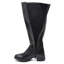Women's Over The Knee Riding Boot In Black With Side Zipper And High Elastic Shaft, Winter Launch - màu đen - Xem 5