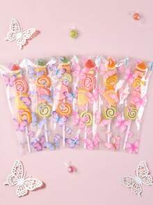100个粉紫色蝴蝶透明糖果袋，女孩生日小礼物袋，婴儿派对糖果袋，性别揭晓派对饼干烘焙袋，婚礼装饰糖果袋，市场棒棒糖包装袋，棉花糖袋，一周岁生日派对透明食品包装袋，食品包装用品，节日糖果礼品袋，粉紫色蝴蝶装饰，生日装饰，婴儿派对回礼，生日礼物，派对回礼 - 蝴蝶 - 查看 11